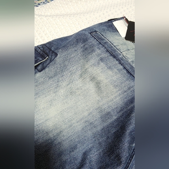 LEVEL 7 NWT MENS SZ 42 X 32 INTENSED BLAST DENIM DISTRESSED BLUE JEANS - Picture 11 of 12